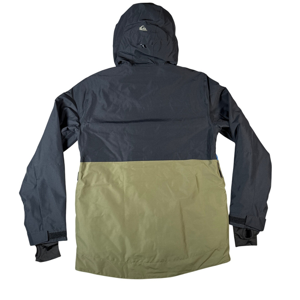 Quicksilver Sycamore Snowboard Jacket Mens Medium Hooded Black Blue Ski NWT - Picture 4 of 13